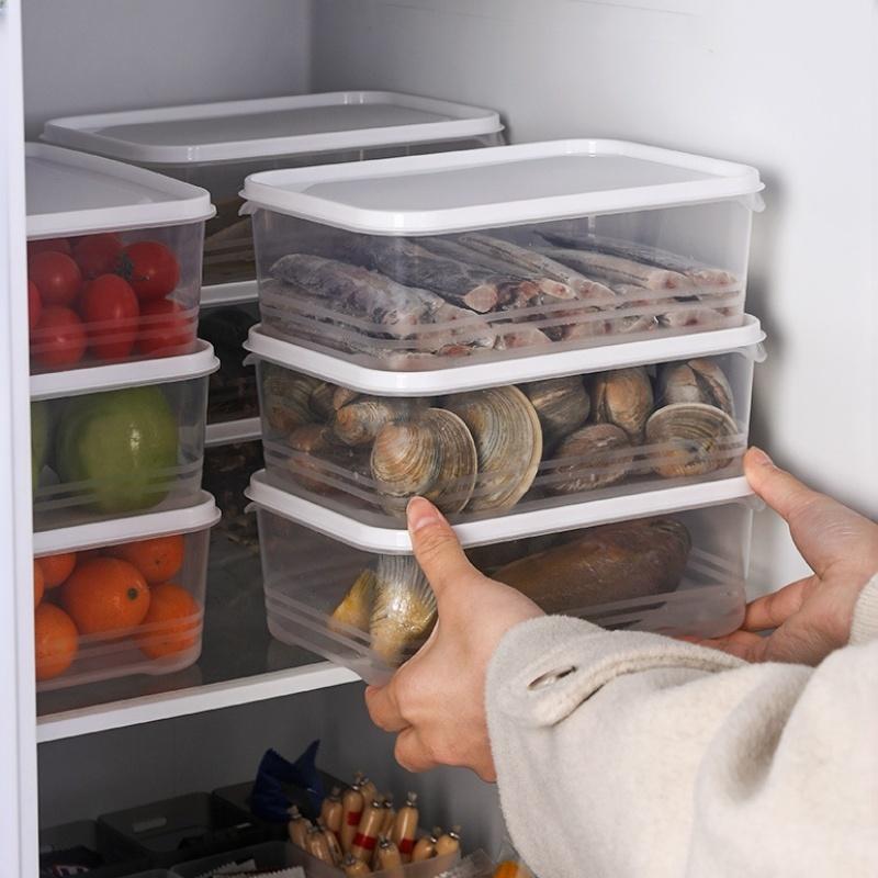 1pc Fridge Storage Box Organizer Fresh Keeping Fridge Freezer Meat Vegetables Fruits Sealed Box Container Heatable