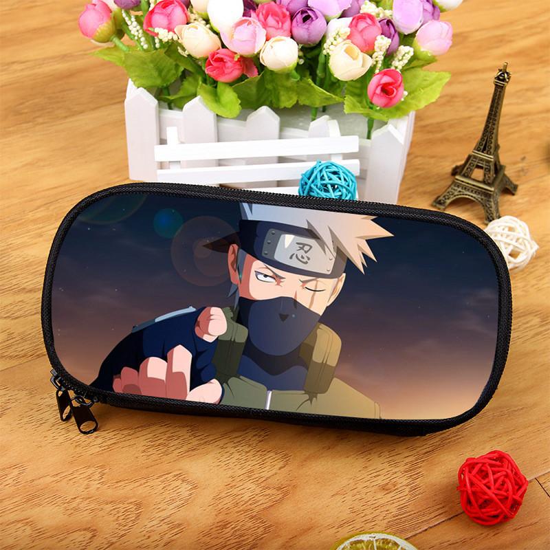 Naruto Uchiha Kakashi Large Capacity Nylon Pencil Case For Students And Office Use