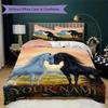 Custom Name Wolf Yin Yang Spirit Bedding,Quilt Set Quilt Cover Pillowcase Home Birthday Gift(1 * duvet cover + 2 * pillowcase, without core)_lx