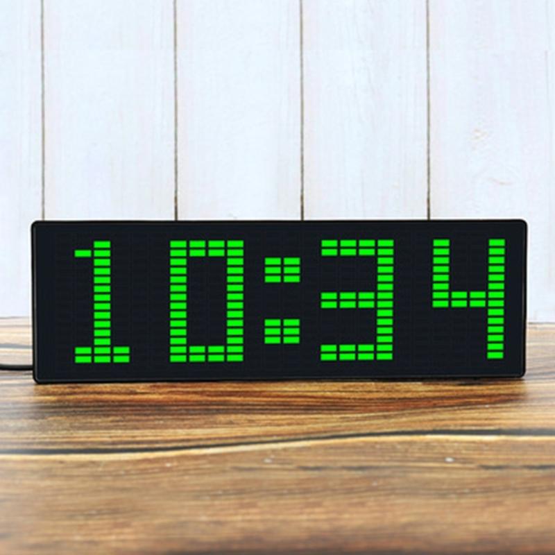 LED Music Spectrum Display RGB Colorful 1624 Segment Rhythm Light Level Voice Sensor Clock Display 384 LEDs 20 Dynamic