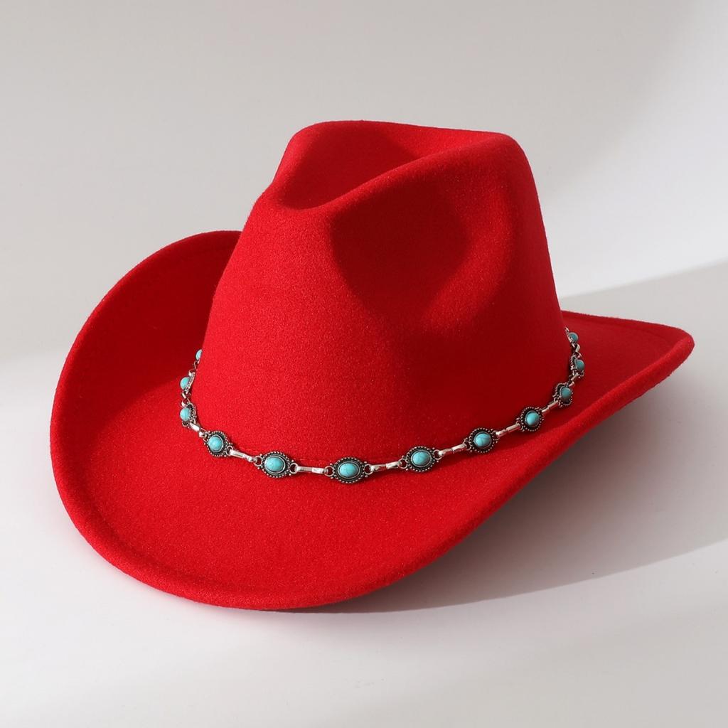 Cowboy Hat Four Seasons Western Men and Women Retro Ethnic Style Big Edge Top Hat Jazz Hat Mongolian Hat