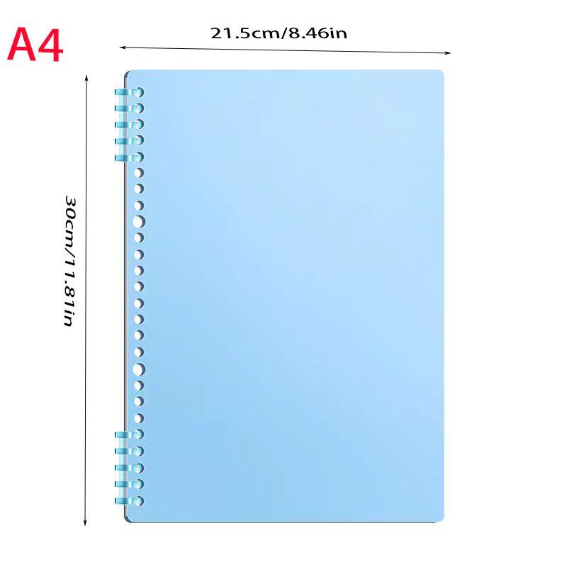 Набор из 2 обложек для синей папки-регистратора, пластиковый лист-обложка для блокнота формата А4, перфорированный блокнот на спирали для хранения, съемный, нет