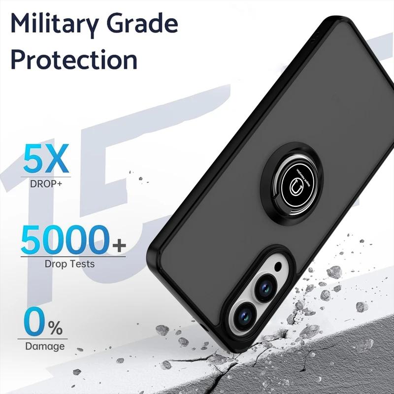 Shockproof Armor Matte Case for Samsung S26 S25 Edge S24 S23 S22 Note20 Ultra Plus A57 A37 A56 A36 A55 Magnetic Ring Stand Cover