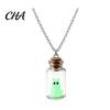 Goth Jewelry Collection Ghost in Bottle Necklace, Glow The Dark Halloween Glass Pendant Charm Jewelry, Adopt A Ghost/Cat/Dog Necklace for Men