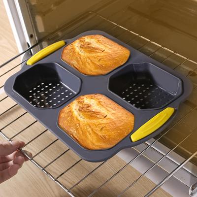 Brotform, hitzebeständig, antihaftbeschichtet, Backform, Silikon-Brotbackform mit 4 Gittern für die Küche zu Hause