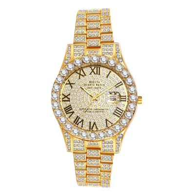 Ανδρικό Αναλογικό Ρολόι με Χρυσούς Ρωμαϊκούς Αριθμούς και Ημερολόγιο, Αδιάβροχο, Λαμπερό Λουράκι από Ανοξείδωτο Ατσάλι, Casual και Επαγγελματικό Στυλ - Τέλειο Δώρο για