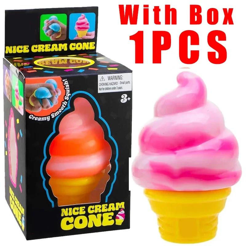 Eiscreme-förmiger Dekompressions-Needohh Nice Cream Cone Überraschung Stressabbau Quetsch-Party Geschenk Geschenke Ornamente