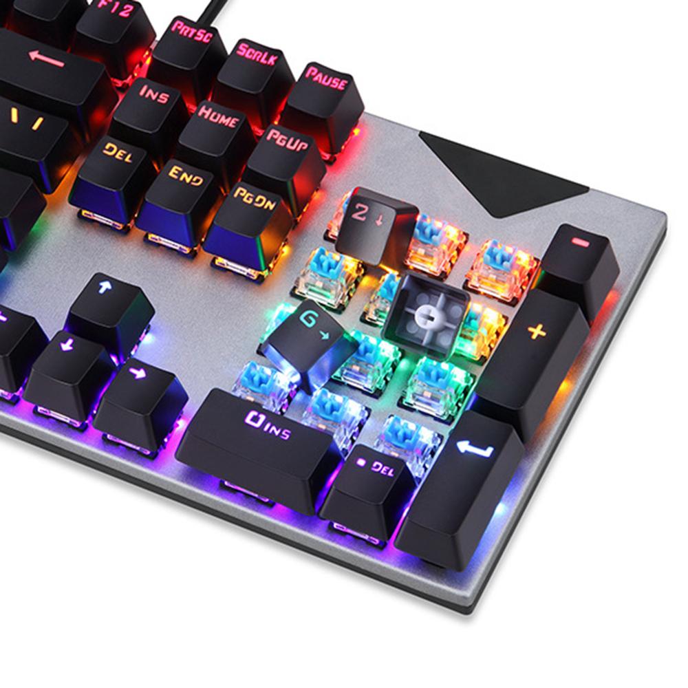 Y-FRUITFUL K137 Wired Mechanical Keyboard 104 Keys RGB Backlit Blue/Red Switch Gaming Keyboard