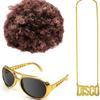 Costume Brown Glasses Necklace Set for Halloween Party