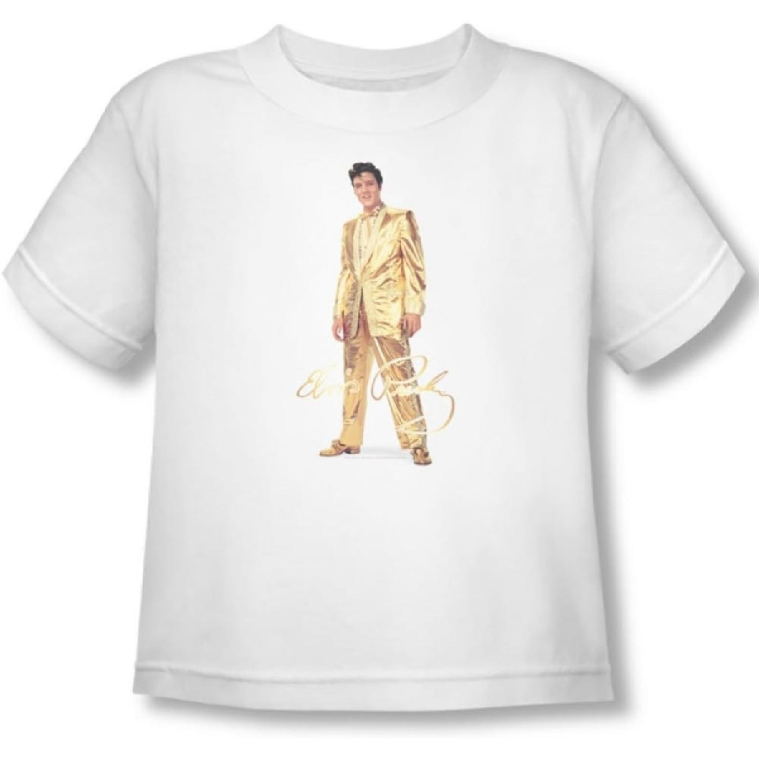 Elvis Presley - Toddler Gold Lame Suit T-Shirt In White S