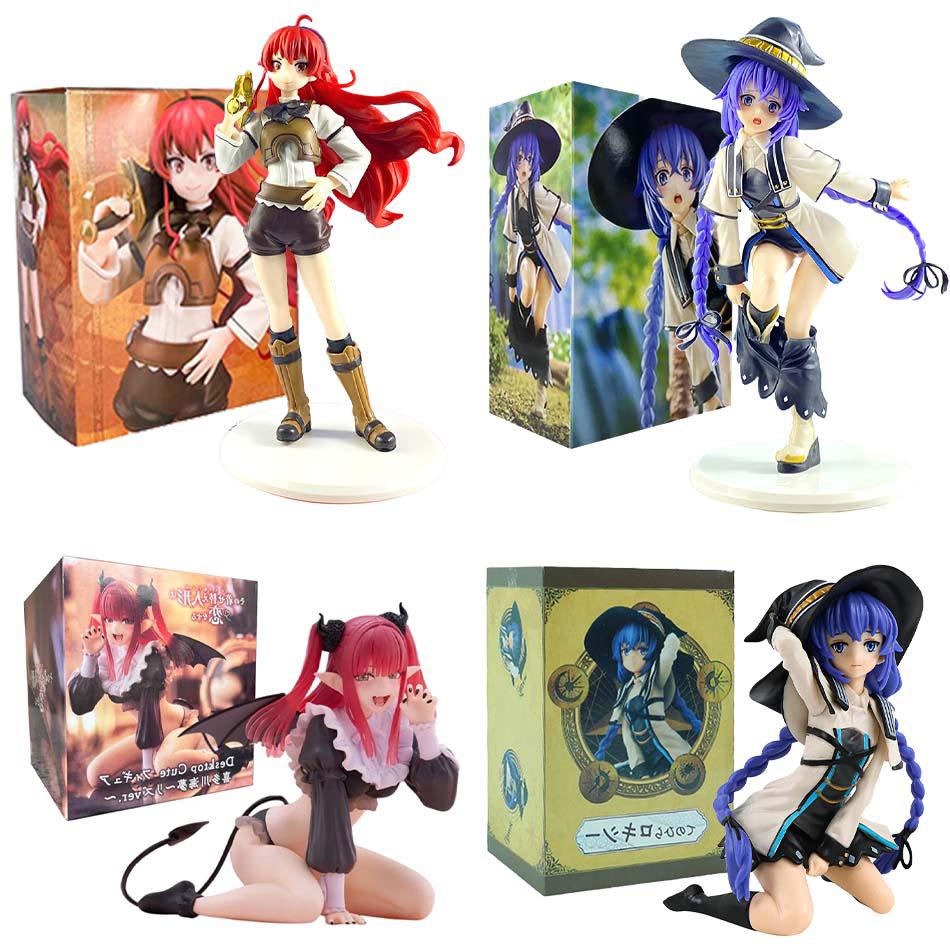 Four Magician Roxy Migurdiass Action Figure Mushoku Tensei Jobless Reincarnation Anime PVC figurines flower Articulated Poseable Detailed Movable