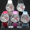 Korean Style Cute Girls' KT Cat Cartoon Quartz Watch for Kids