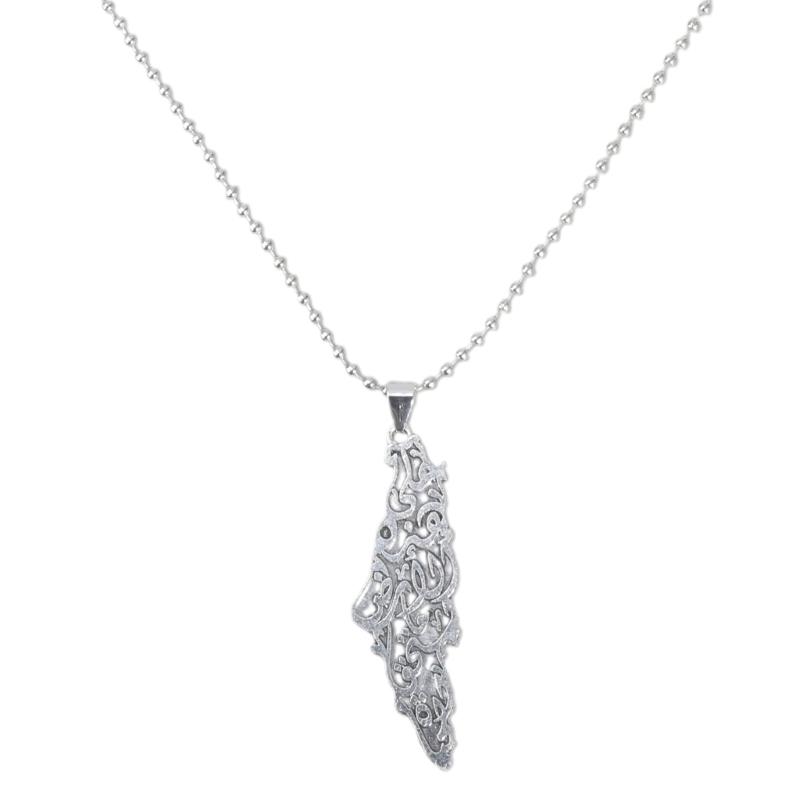 

Элегантное ожерелье из титановой стали с полым контуром карты Ливана, регулируемая длина цепочки, для мужчин и женщин, модный чокер чёрный