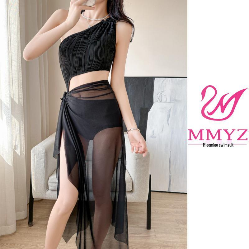 2025 One-Shoulder Women's High-End Split Swimsuit - European & American Sexy Beach & Hot Spring Wear