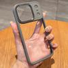 Metal Camera Frame Clear Armor Phone Case for For Iphone 17 16 15 Pro Max Plus Air Titanium Gray Shockproof Hard Back Cover