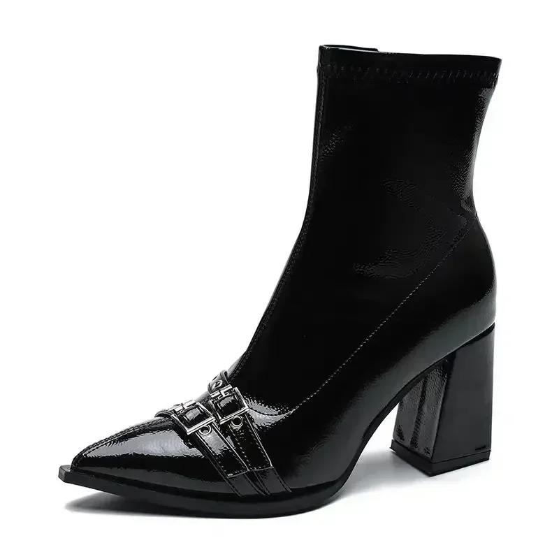 Módní vysoké podpatky Kotníkové dámské boty Špičaté Sexy boty pro ženy 2025 Nové Klasické denní boty Dámské boty Botas