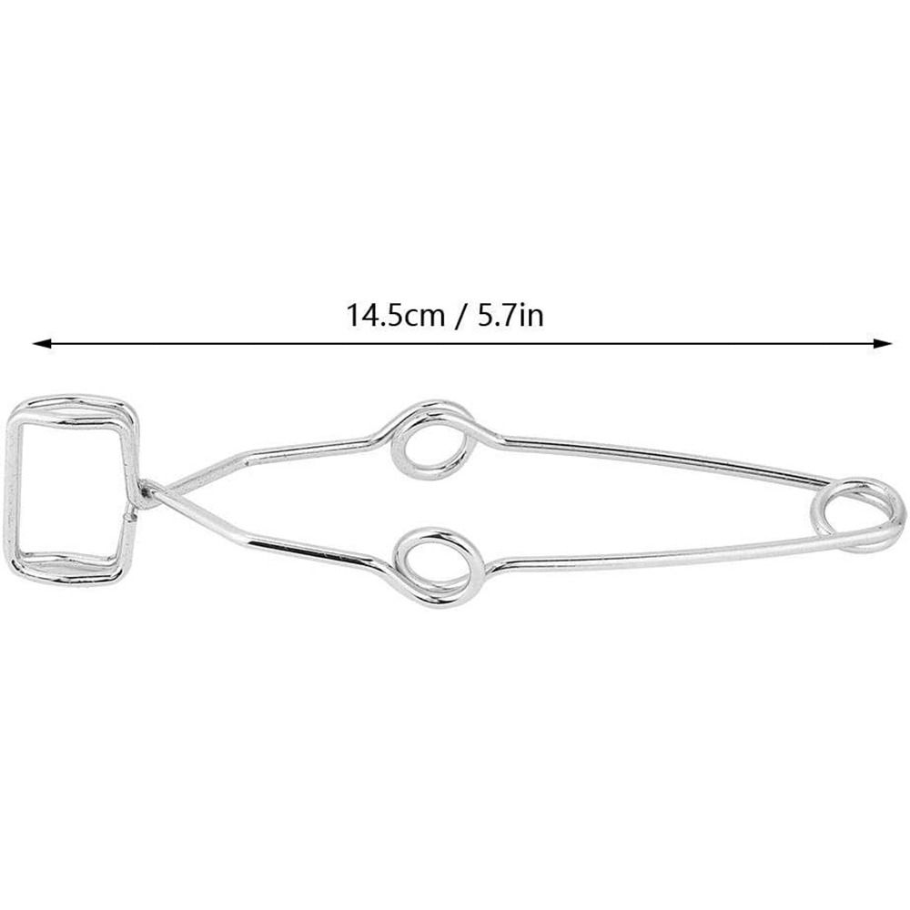 Clește Argintiu Laboratoare 14,5 cm Lungime cu Prinderi pentru Degete Durabil Clește pentru Tuburi de Test Experiment de Laborator
