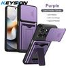 KEYSION Card Holder Bag Phone Case for Motorola MOTO G86 G67 G57 Power G56 5G Slide Camera Protection Kickstand Shockproof Cover