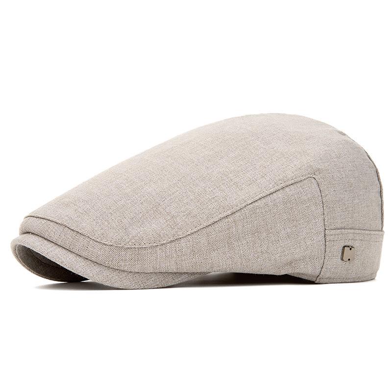 New Forward Cap Men s Breathable Spring/Summer Beret - Women s Retro Flat Newsboy Cap Adjustable бежевый