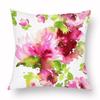 Spring Watercolor Floral Pillowcase Pink Rose Decorative  Sofa Living Room Bed  Home