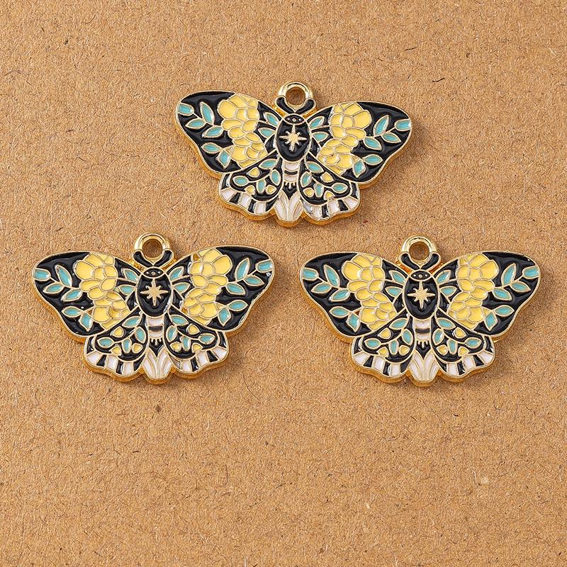 10pcs Cute Enamel Butterfly Charms Pendants for Jewelry Making Necklace Earrings Bracelet DIY Accessories Supplies