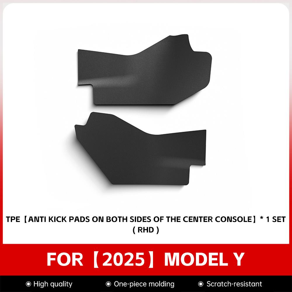 For Tesla Model Y Juniper 2025 2026 2PCS Center Console Side Kick Pad Front Seat Side Anti Dirt Mat Car Interior Accessories