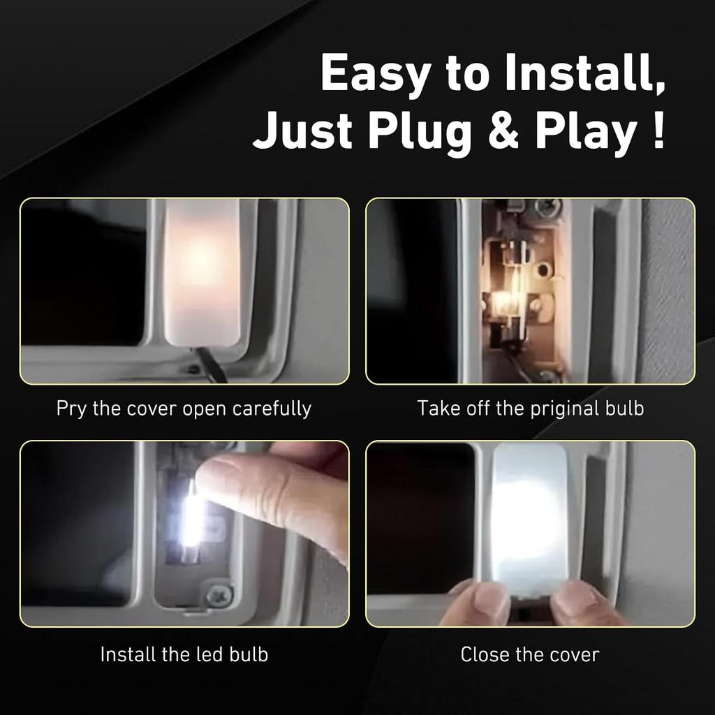 10PCS T6 Car LED Reading Light, 5050-3SMD Flat Head Dual Tip 180° Lighting Lamp, 12V Plug and Play Interior Lighting Kit, Universal for Car Sun