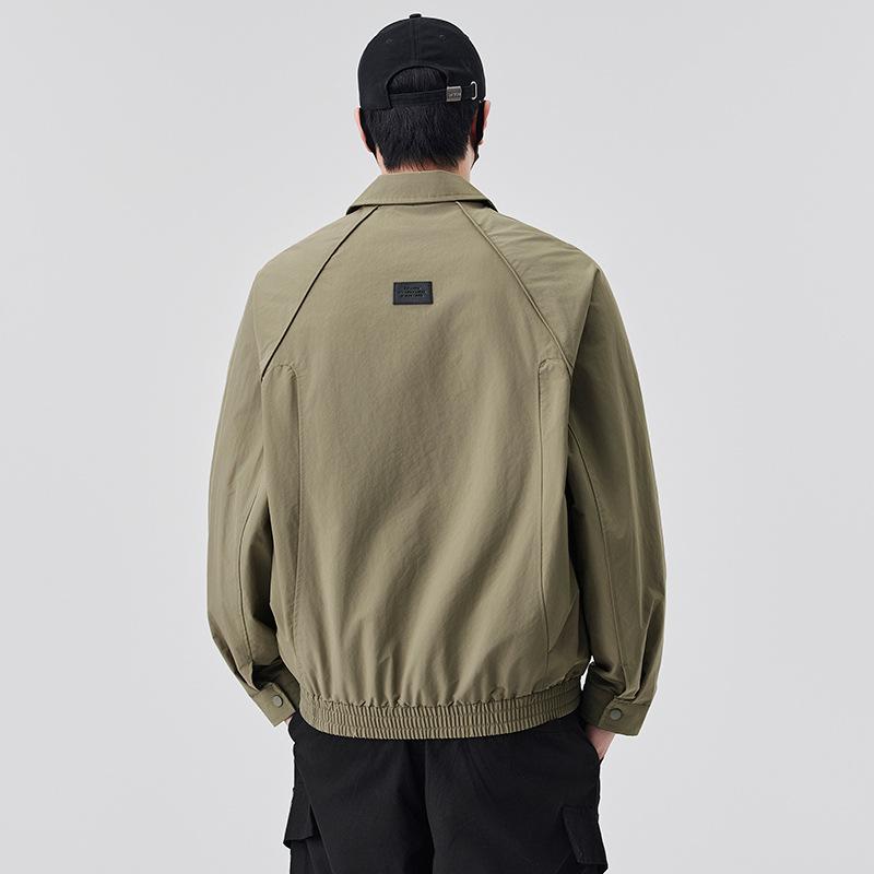 American High Street Outdoor Deconstruction Jacket Men'S Cleanfit Solid Color Versatile Lapel Jacket Spring Casual Top Trend