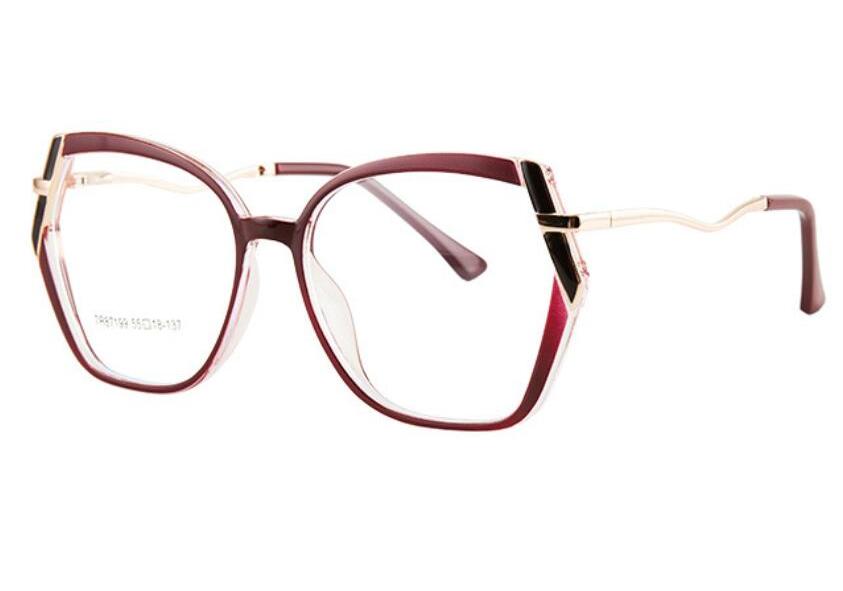 Damen Lesebrille Mode Polygon Großer Rahmen TR90 Anti-Blaulicht Computer Optische Korrekturbrille