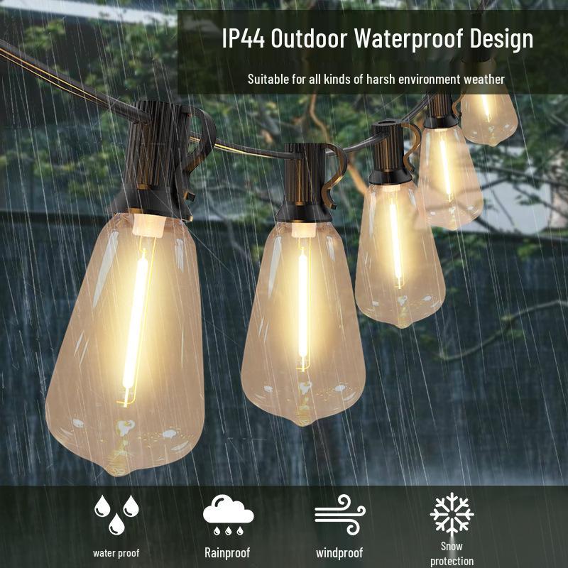 ST38 Solar LED String Lights with USB Charging - Perfect for Courtyard, Decoration, Camping, Outdoor Ambiance