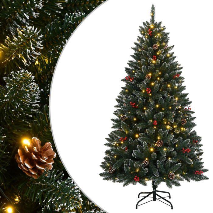 VidaXL Sapin de Noël artificiel 150 LED 150 cm, arbre de Noël, sapin de Noël réaliste, ornement de Noël, faux sapin de Noël, 3315754