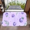 Watercolor Purple Blueberry Print Door Mat Anti Slip Entrance Doormat Cute Fruit Leaf Dot Pattern Rug Kitchen Entryway Decor
