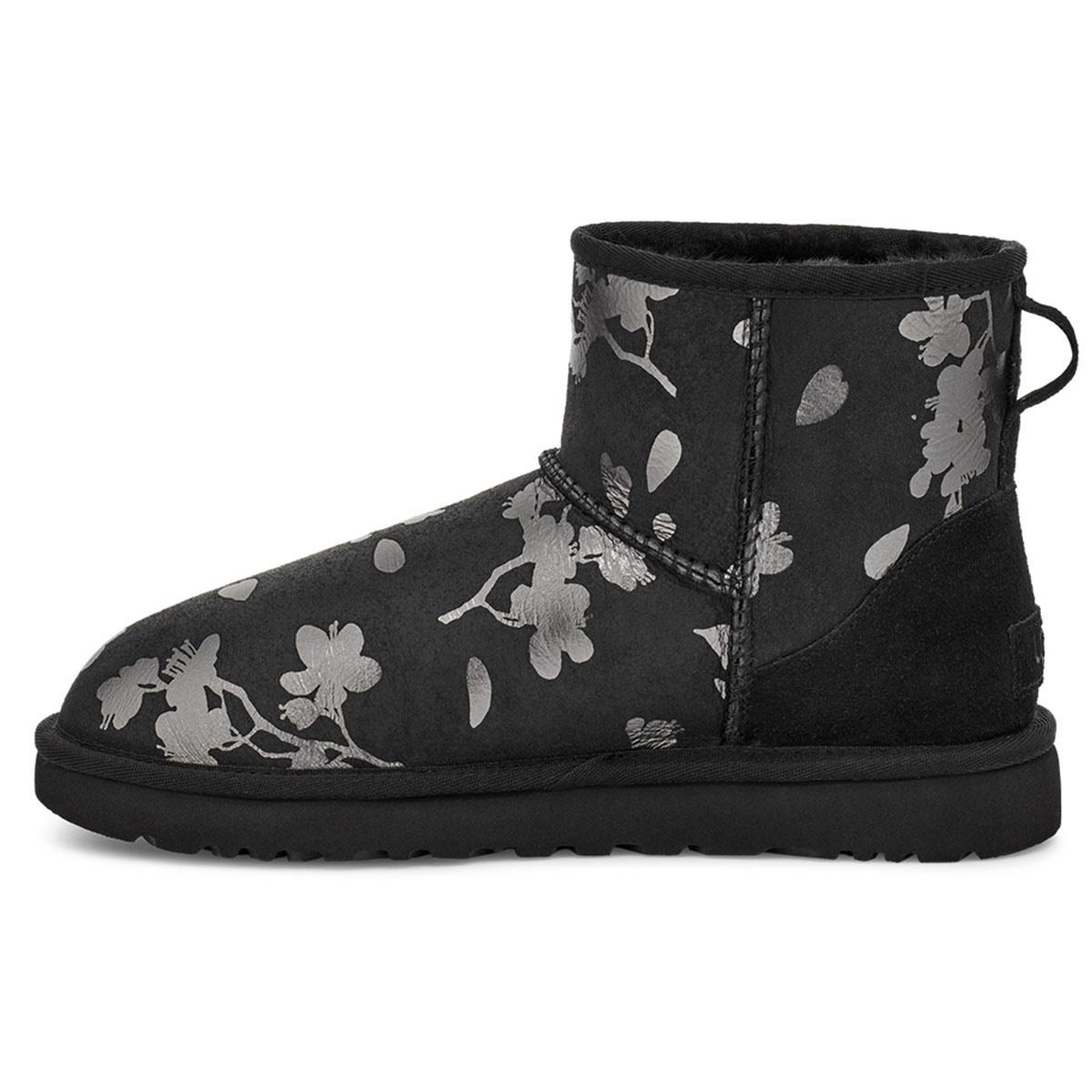 (WMNS) UGG Classic Mini Floral Foil Fleece Lined Black Women s 1118163-BLK EU 37