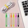 10pcs Reusable Silicone Cable Ties - Multi-Color Elastic Organizer for Headphones, Chargers, Mice & USB Cables, Travel-Friendly Storage Solution
