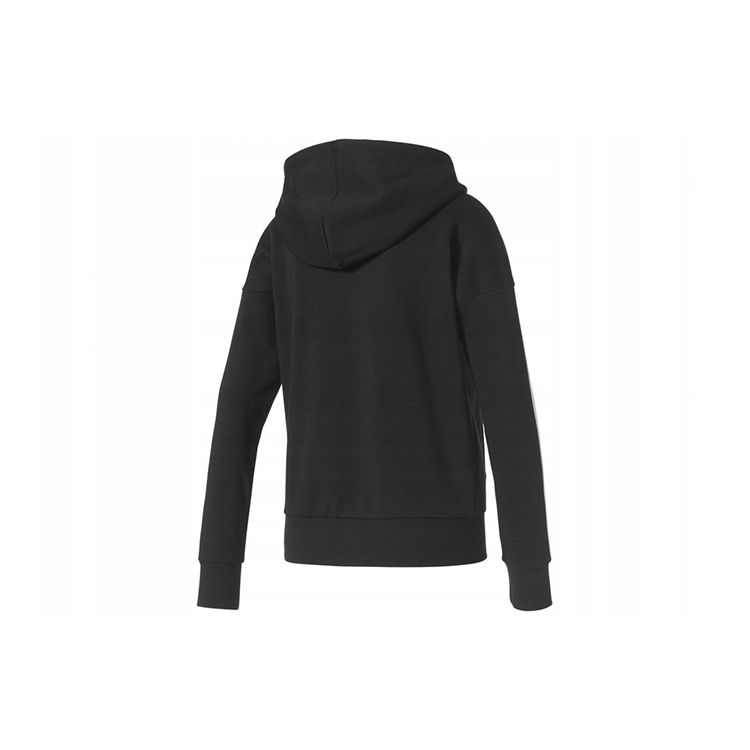 adidas Essentials 3 Stripes Full Zip Hooded Training Running Jacket Women Jackets Black S97059