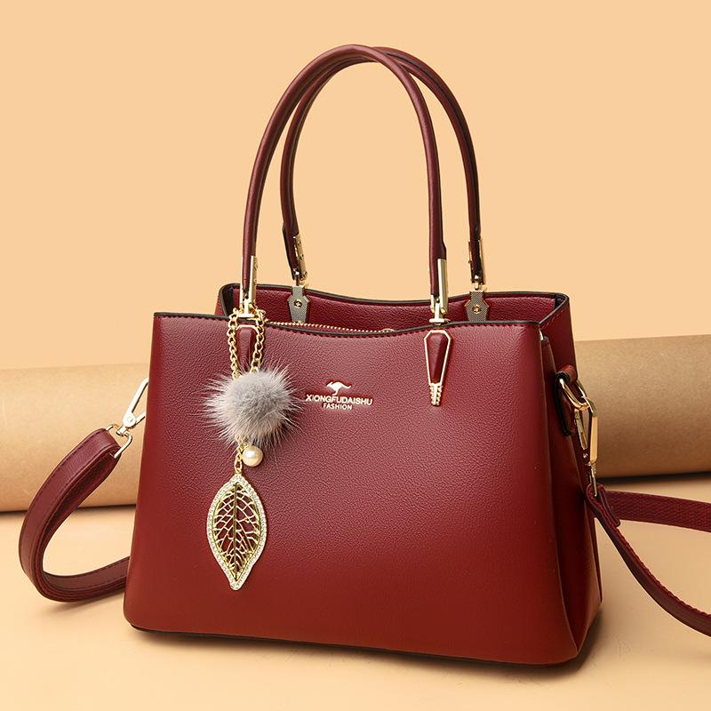 Soft Leather Bag Women'S Fashion Handbag Middle-Aged Mother Messenger Women'S Bag