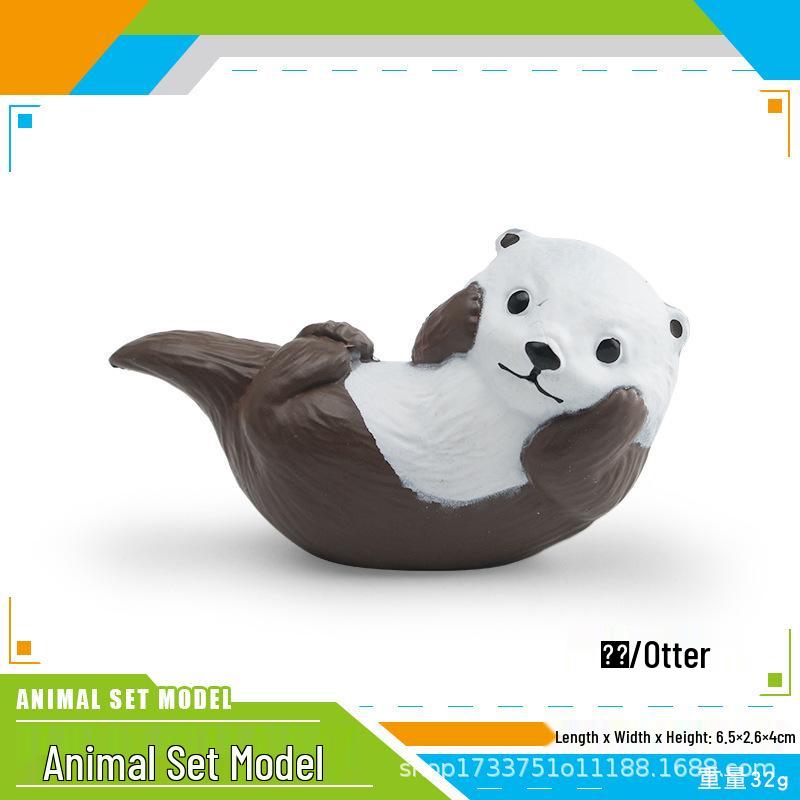 Children's Cognitive Simulation: Wild Animal Models - Rain Frog, Clown Frog, Otter, Seal, Pufferfish, Raccoon, Cat Ornament