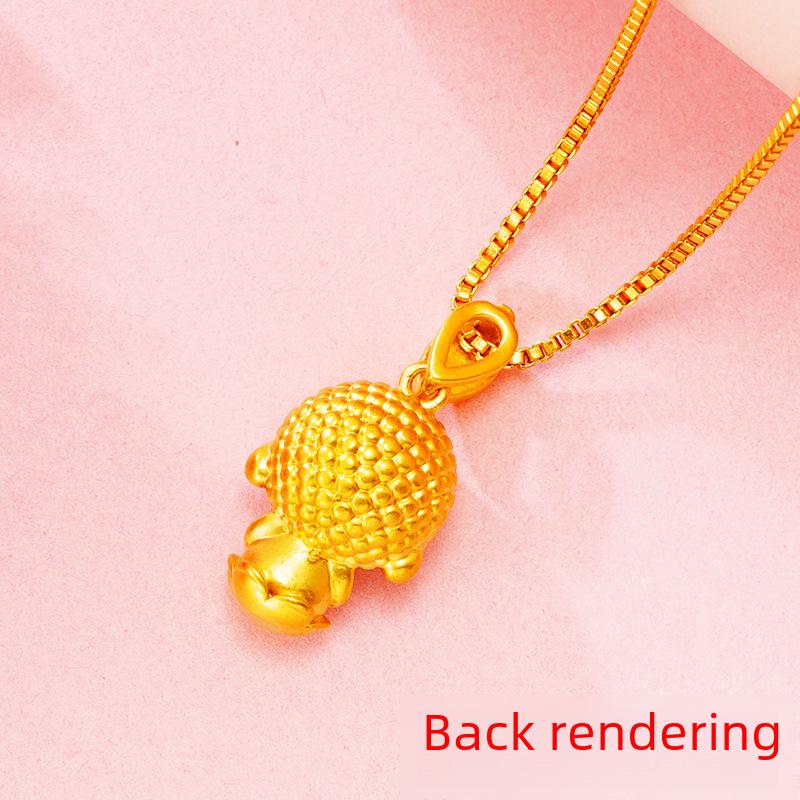Elegant 3D Gold-Plated and Jade Maitreya Buddha Pendant for Women