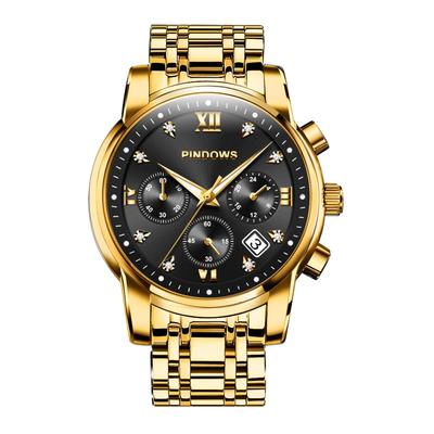 Watch Diamond Business Dress Analog Quartz Watch Luxury Waterproof Luminous Date Stainless Steel Band Classic Fashion Watch Men's Two-tone