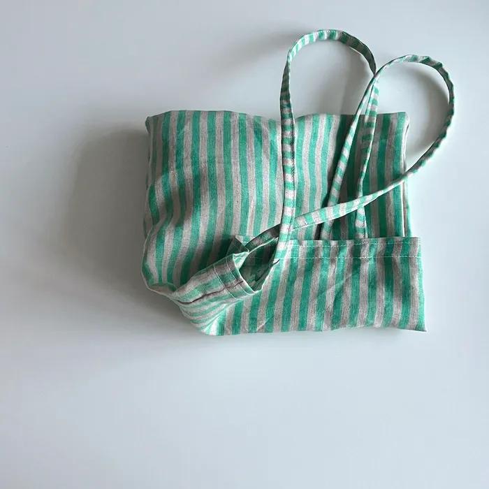 Summer Green Linen Mini Bag