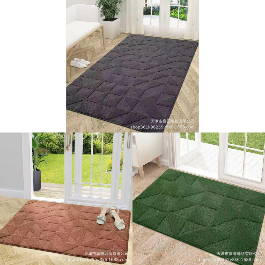 Entryway Doormat With Plush Flocking For Bathroom And Living Room Use