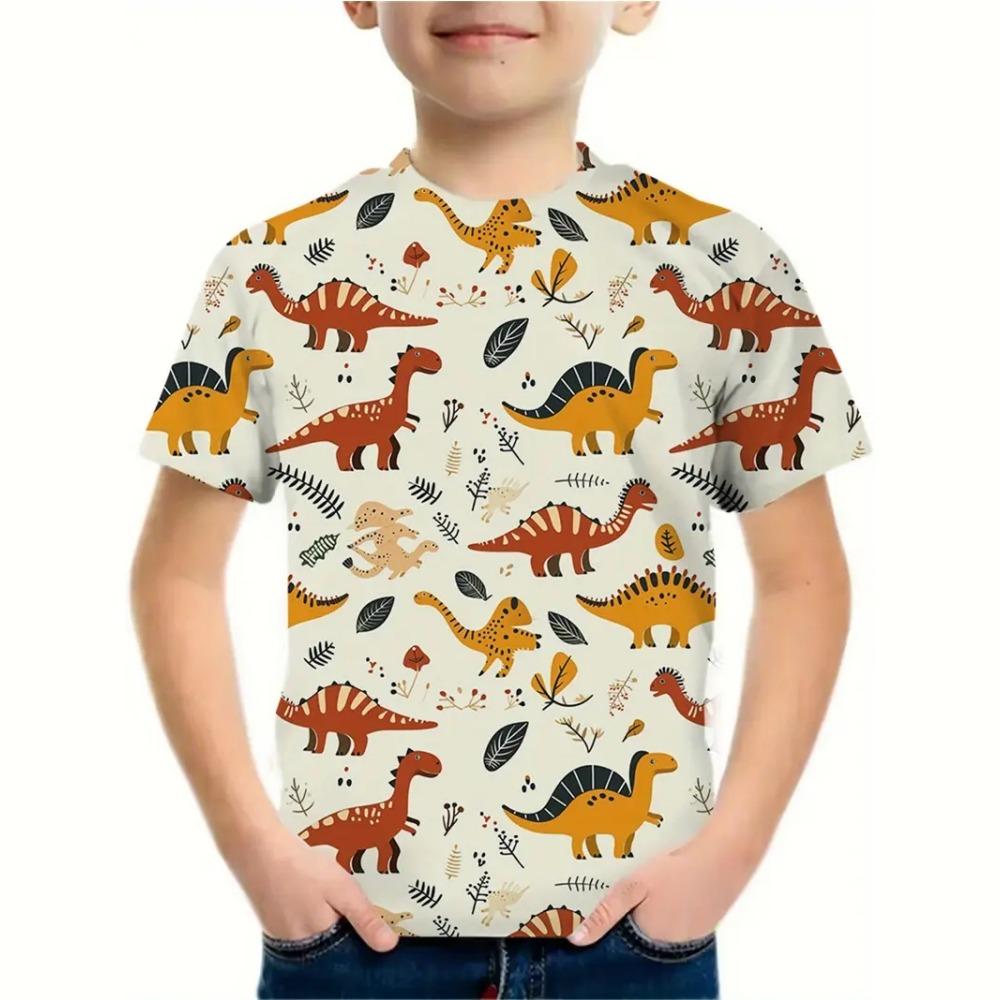 

2025 Children s Clothing Cartoon Dinosaur 3D Printed Graphic Children s Boys and Girls Clothing Outdoor Play T-Shirts for Boys 110