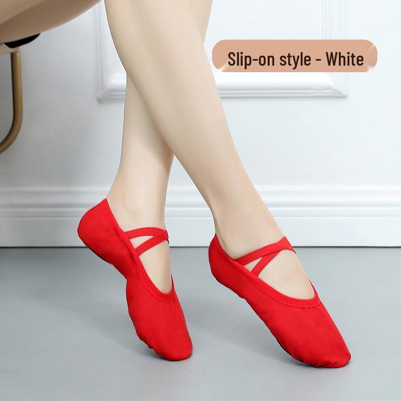 Girls' and Women's Cotton-Padded Non-Slip Ballet Dance Shoes - Flat Heel, Lightweight, for Winter Practice