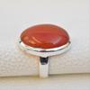 Natural Carnelian Ring, Handmade Ring, 925 Sterling Silver Ring, Gift for Her, Simple Oval Ring, Anniversary Gift, Gemstone Ring