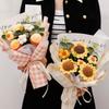 Sunflower Crochet Flower Bouquet Woven Preserved Flower Quality Knitted Flower  Graduation Gifts