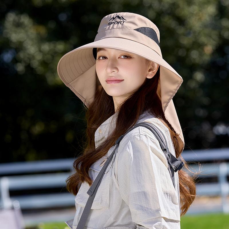 New outdoor big eaves hiking sun hat summer sun protection breathable fishing hat neck sun hat