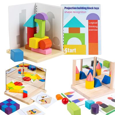 Bambino Forma Geometrica 3D Giocattolo Proiezione Specchio Strumento Didattico Montessori Gioco di Pensiero Logico Spaziale Asilo Risorse di Apprendimento Giocattolo
