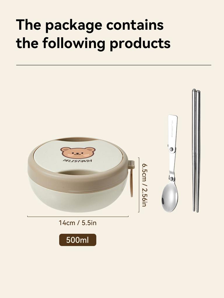 WORTHBUY Portable Bento Box With Chopsticks Spoon 304 Stainless Steel Anti Scalding Food Container Large Capacity Lunch Box