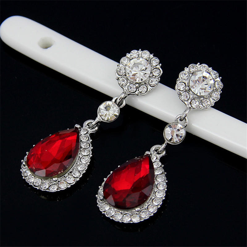 Women Charm  Bridal Water Drop Earrings Wedding  Stud Earings
