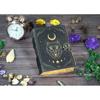Handmade Leather Journal: Wolf & Moon Embossed Deckle Edge Paper